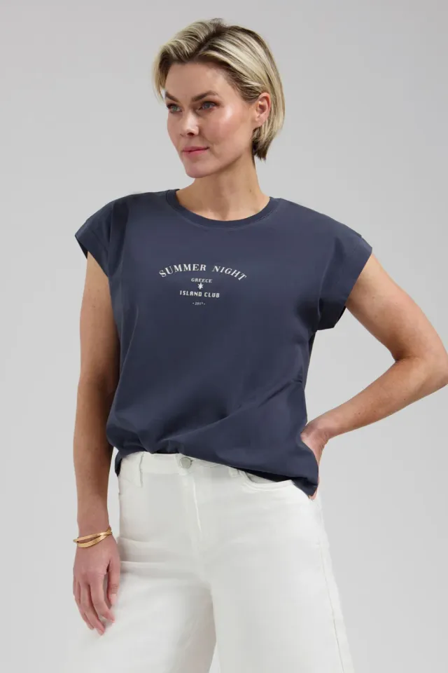 Florez Illios T-shirt navy blue katoenmix