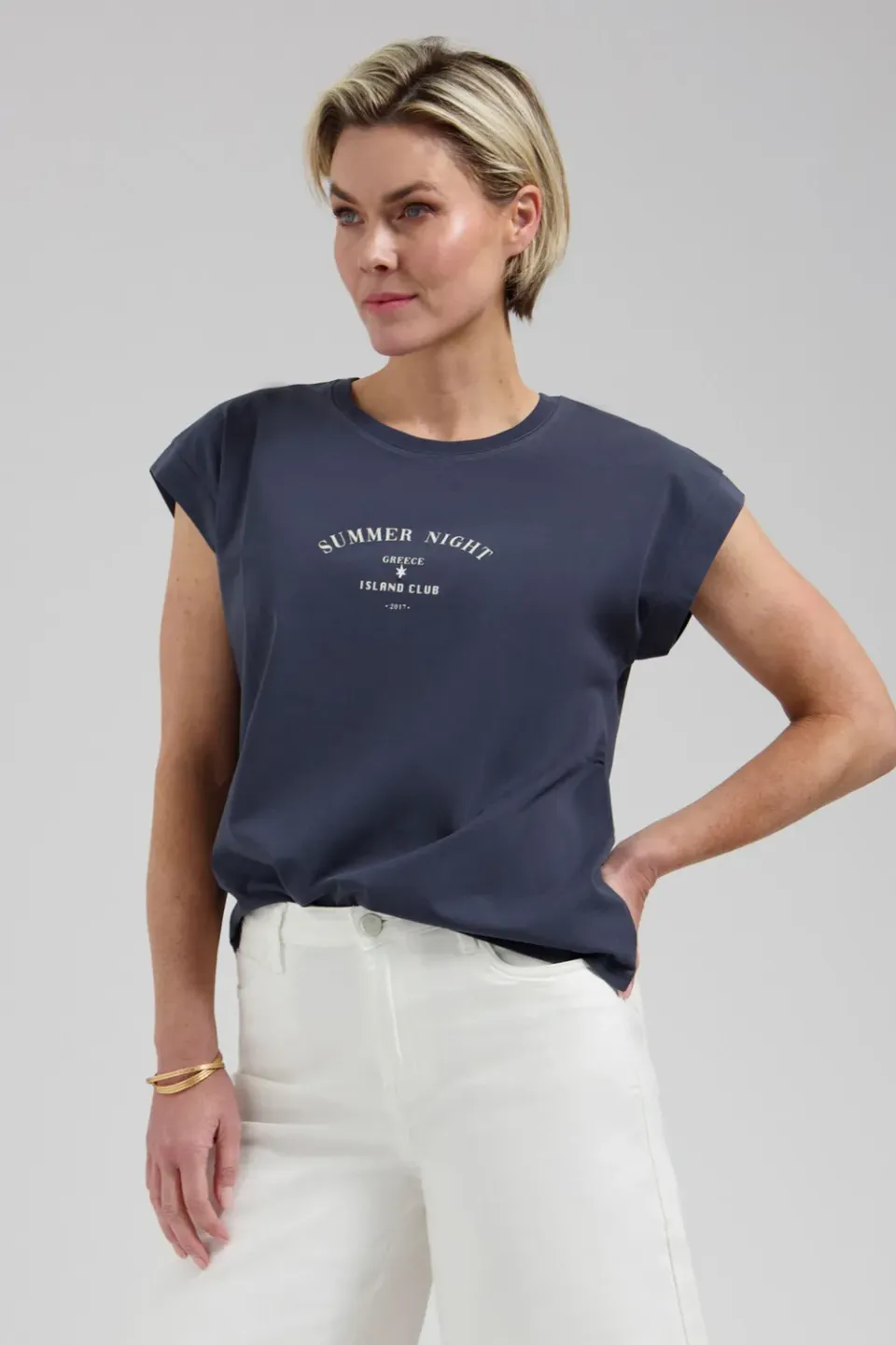 Florez Illios T-shirt navy blue katoenmix