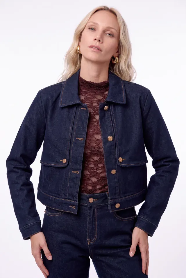 Florez Zoe Jacket jasje Rinse Denim donkerblauw