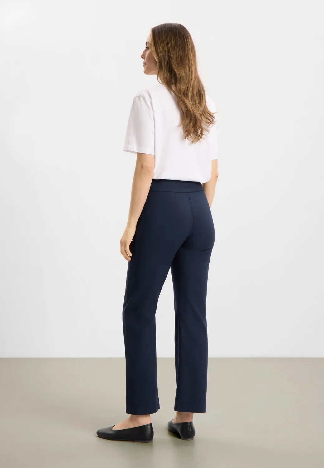 Laurie Thea Straight SL broek navy hoge taille