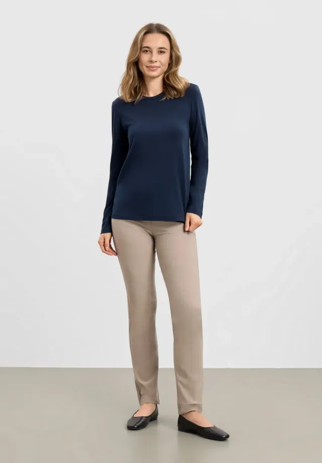 Laurie Amanda shirt lange mouw navy stretch