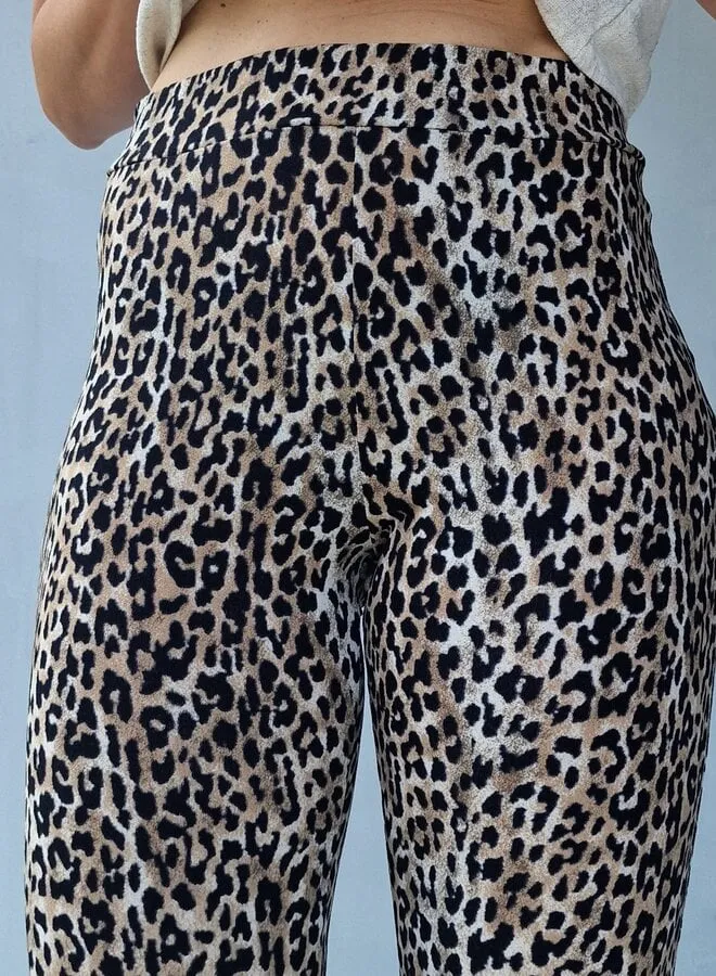 Langeleggings Flared Pants Leopardprint Tall 36 Zomer