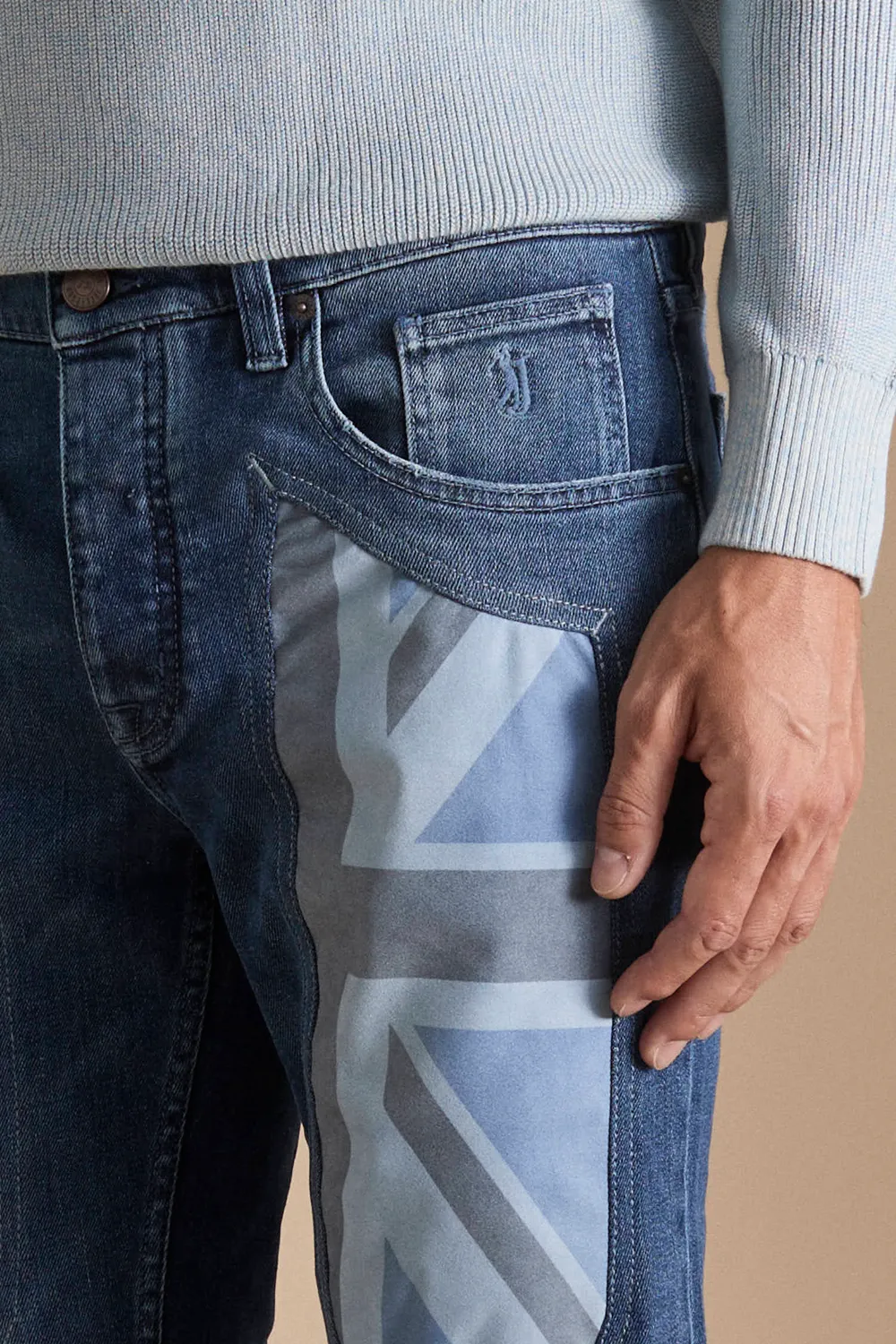 Jeckerson Anniversary jeans slim fit blauw alcantara