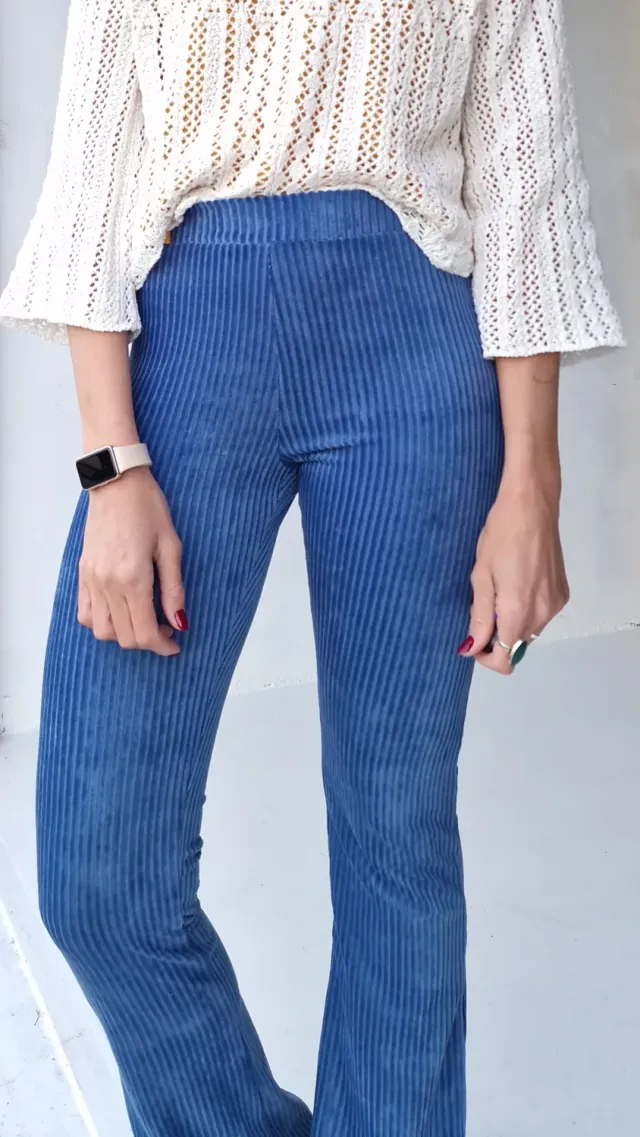 Langeleggings Flared rib broek violet tall lengte 34-36