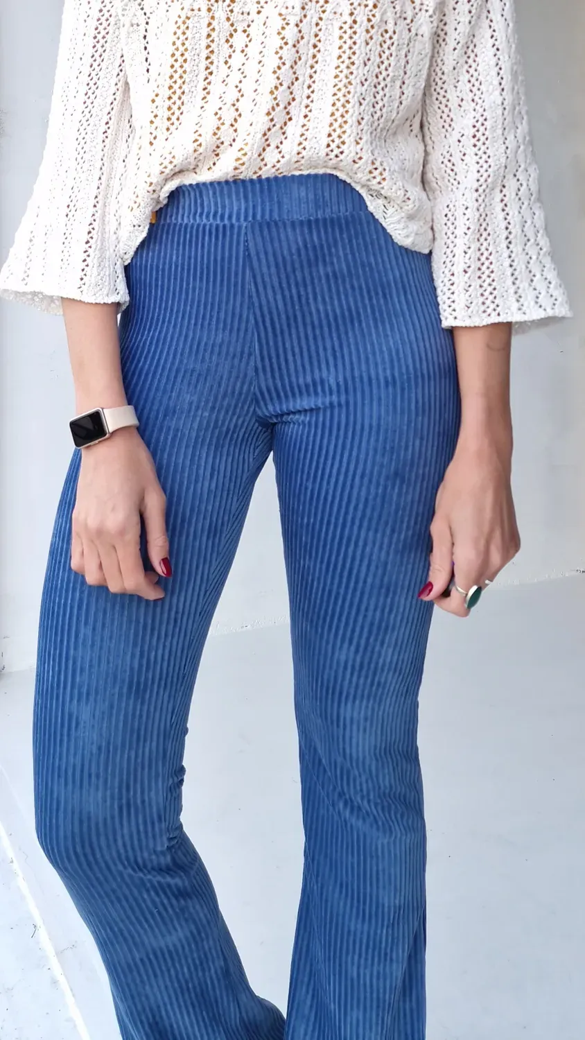Langeleggings Flared rib broek violet tall lengte 34-36