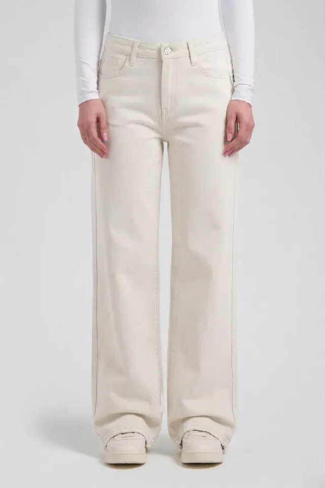 Florez Sophie Straight jeans soft white mid-waist