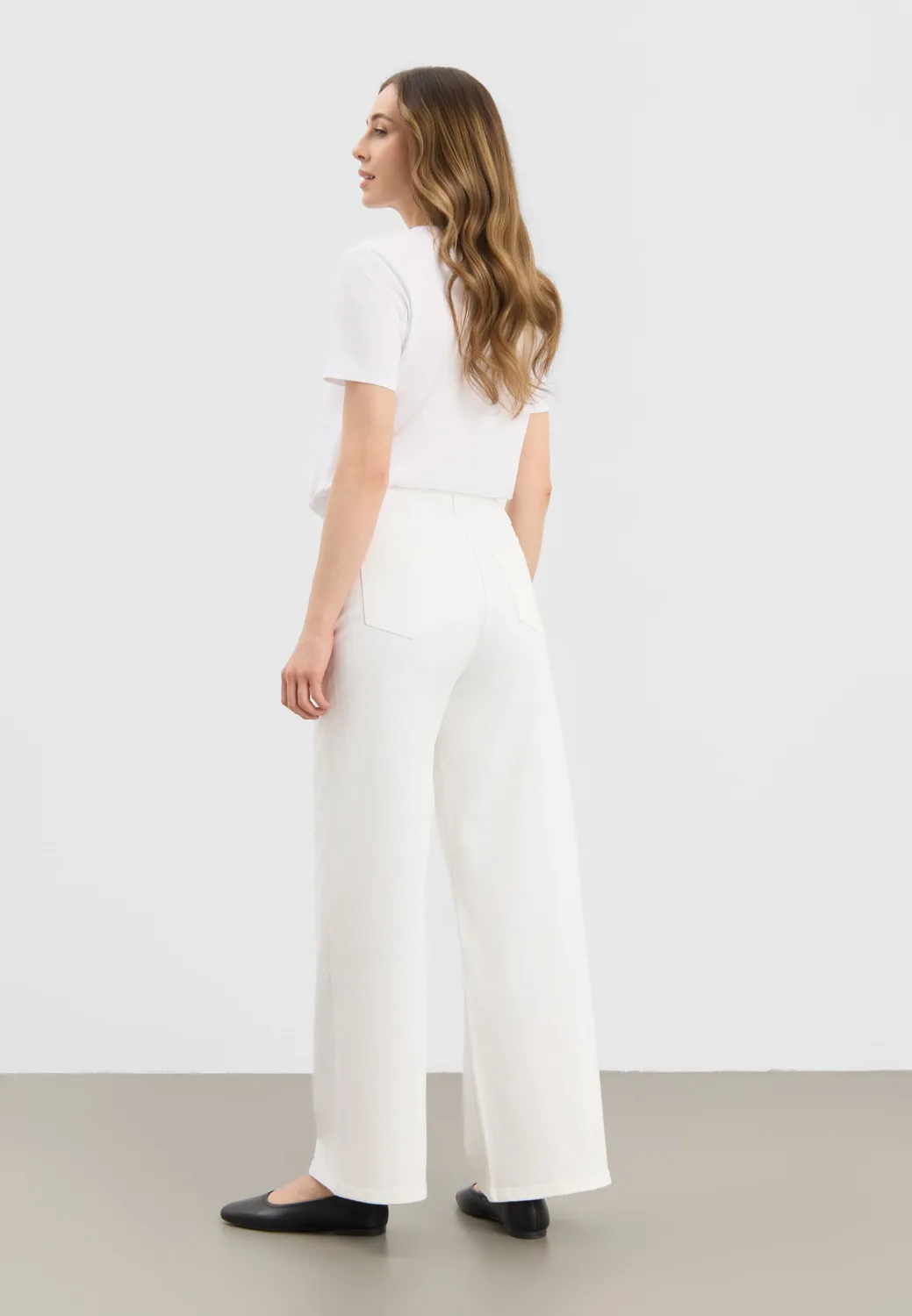 Laurie Carol Loose ML broek wit wijde pijp