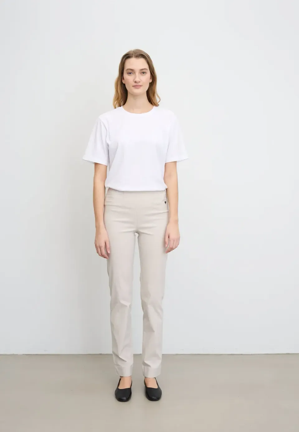 Laurie Betty Regular ML broek Grey Sand stretch