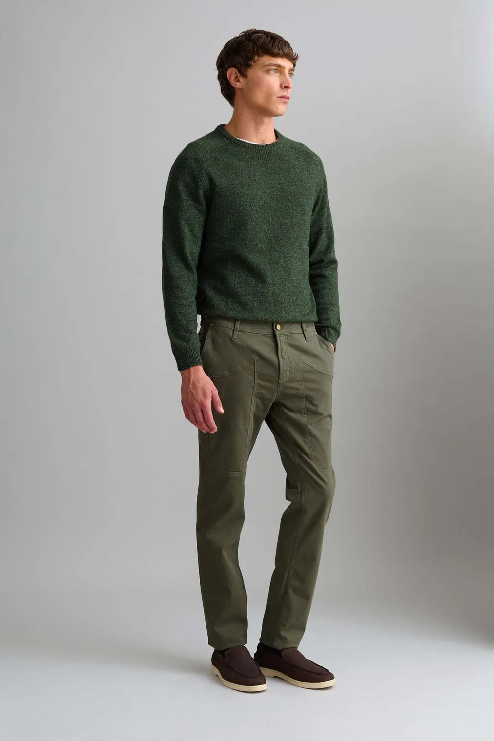 Jeckerson Jevon slim fit chino groen modder gabardine