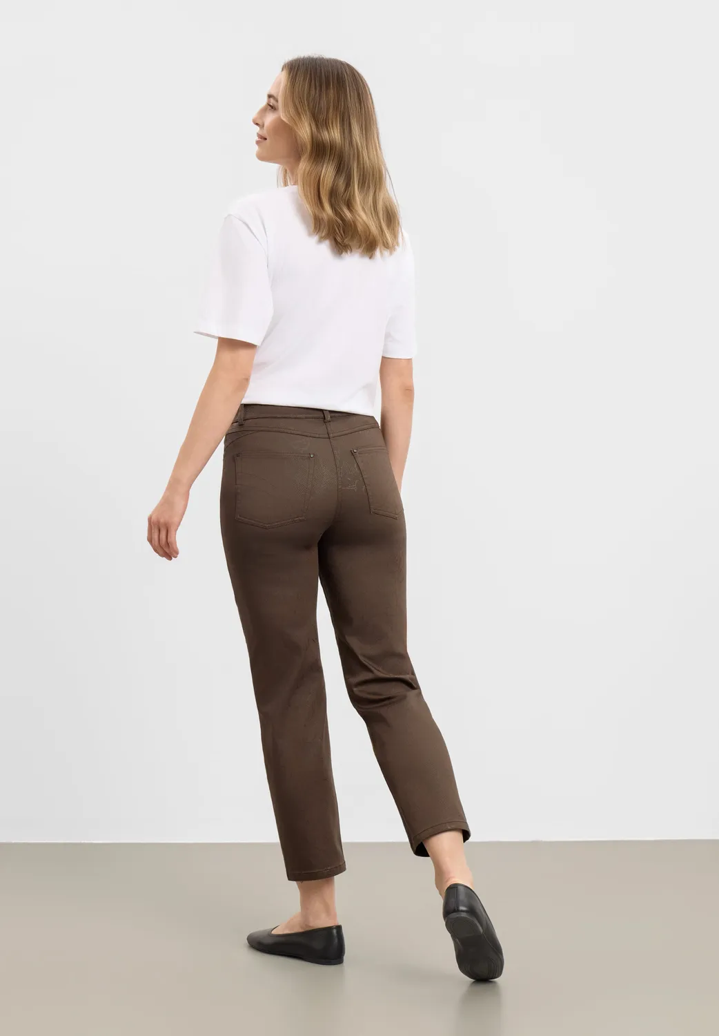 Laurie Hannah Regular broek bruin print 70 cm