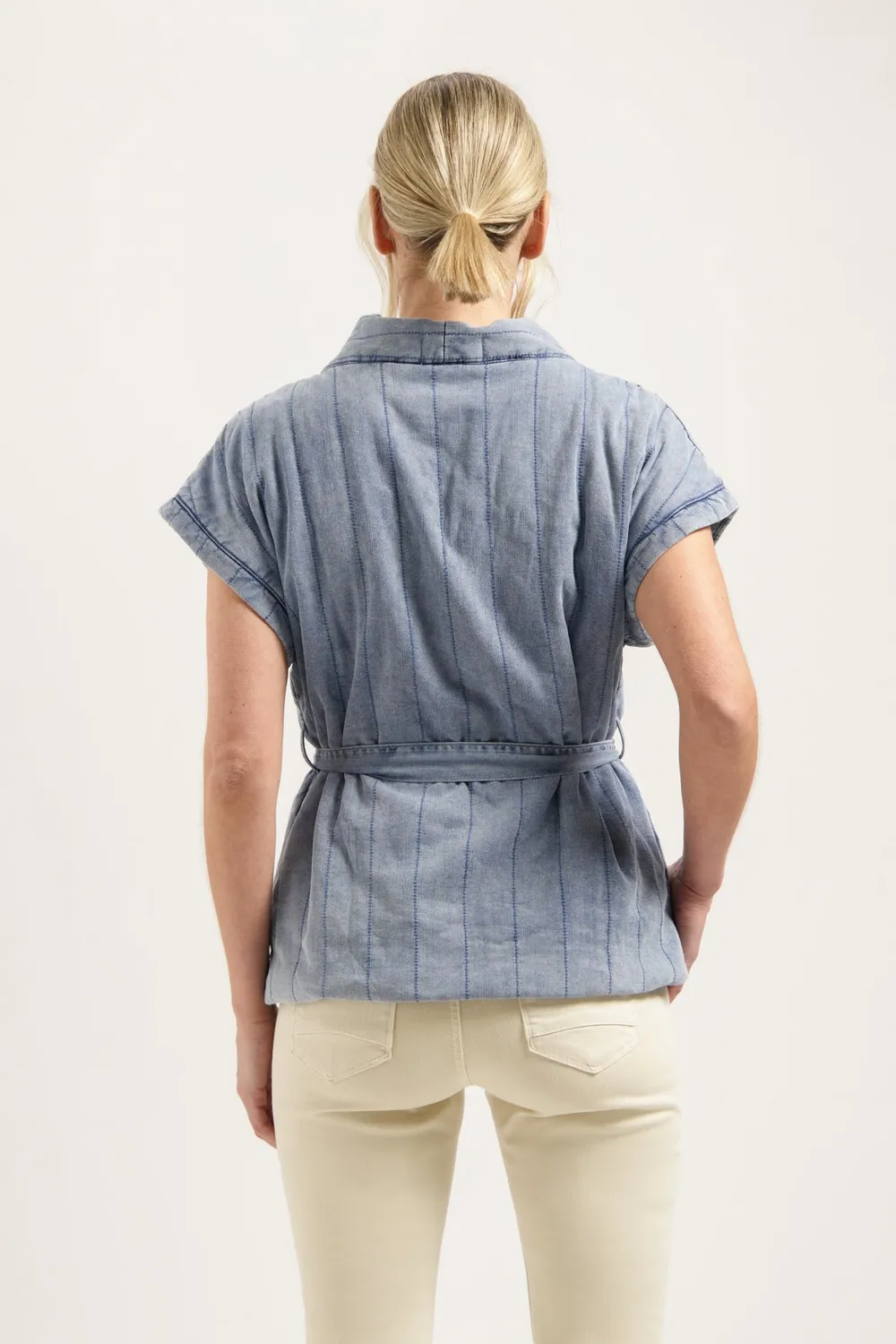 Florez Dante gilet Light Blue denimlook