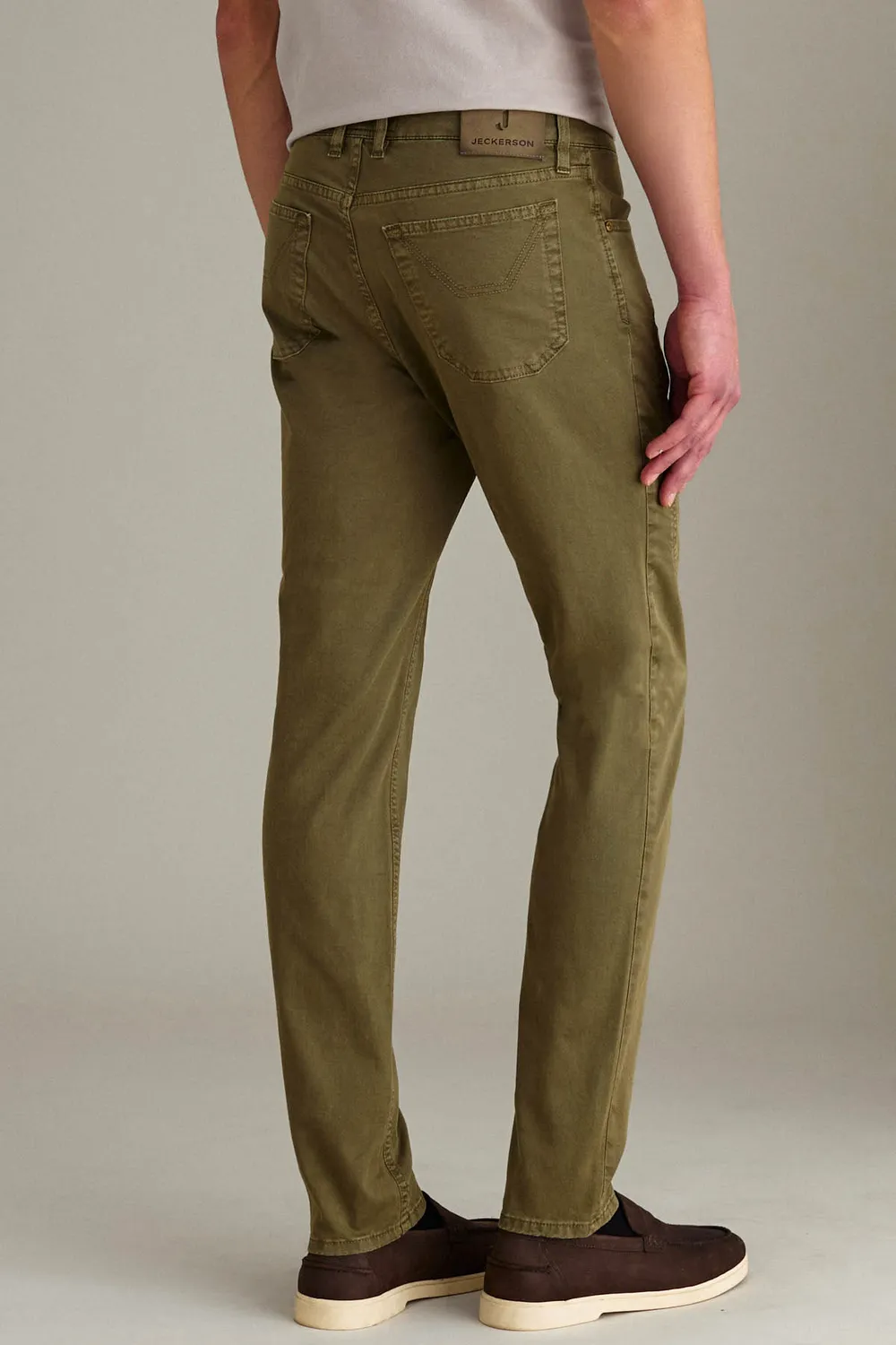 Jeckerson John chino slim fit groen gabardine