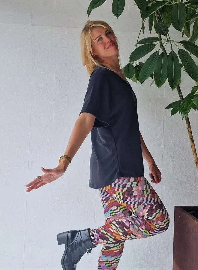 Langeleggings Charlie V-hals shirt black modal lang