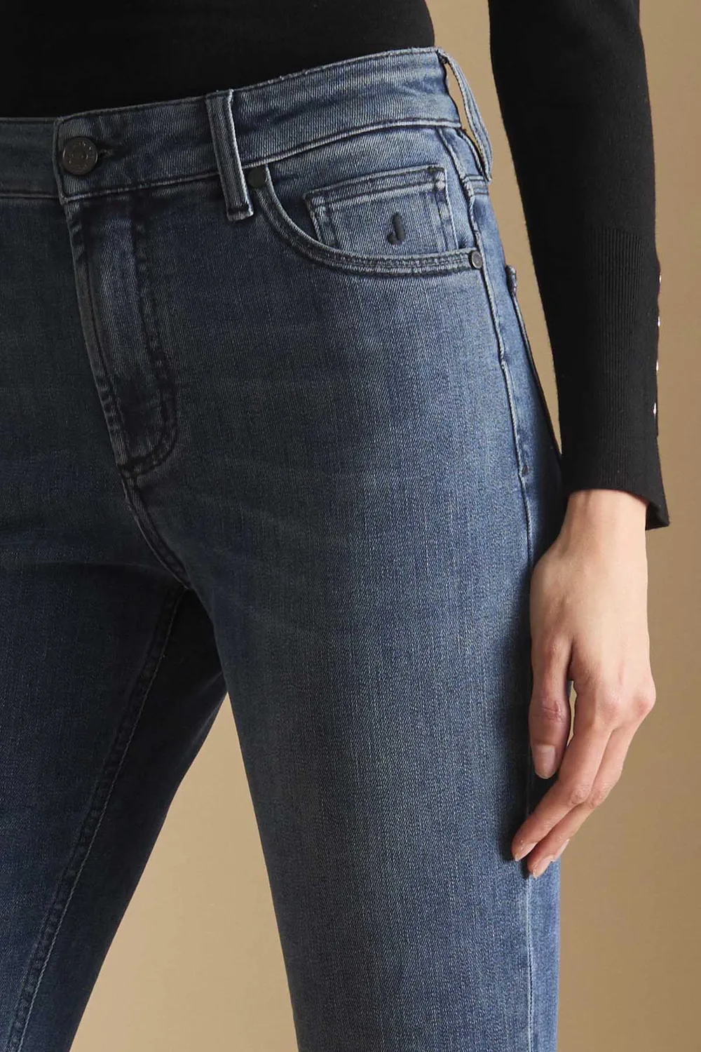 Jeckerson Jennifer Flared jeans donkerblauw stretch