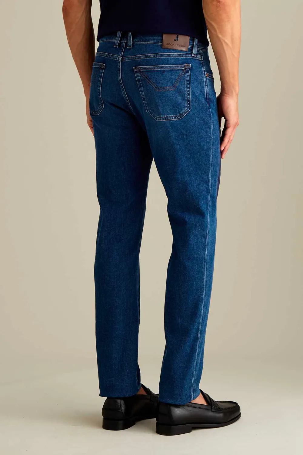 Jeckerson John Alcantara jeans slim fit donkerblauw denim