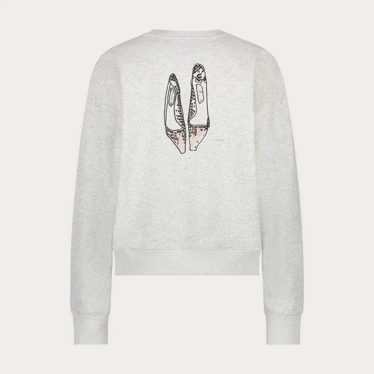 Florez Jolie sweater grijs kralenprint katoen