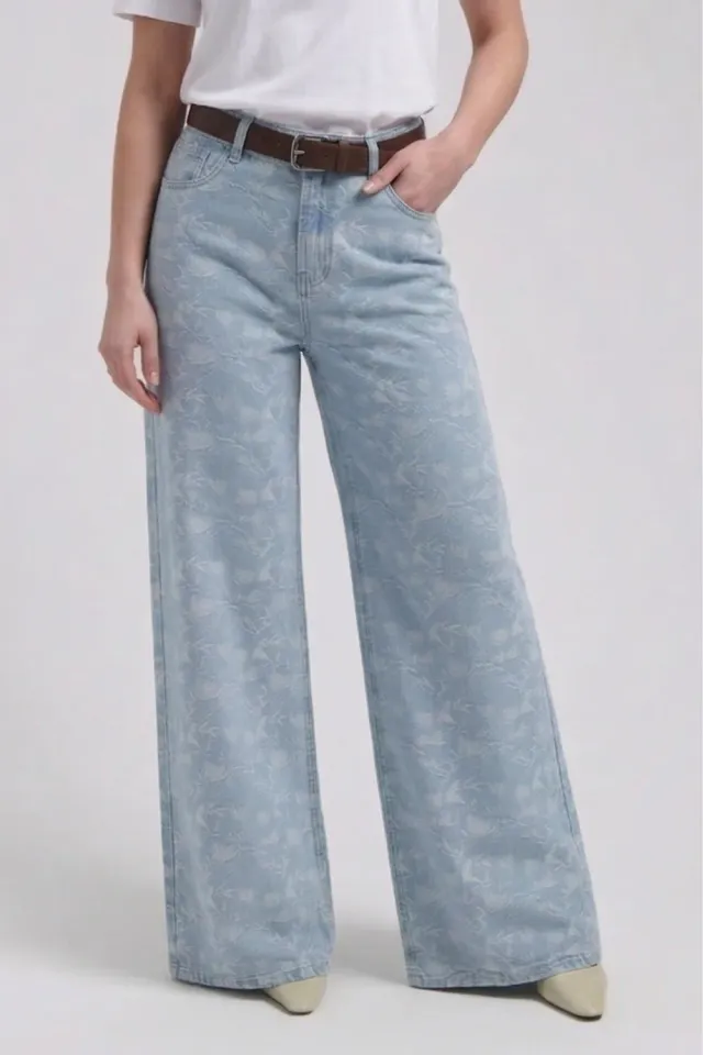 Florez Liv Wide Leg jeans Plaited Blue lichte denim