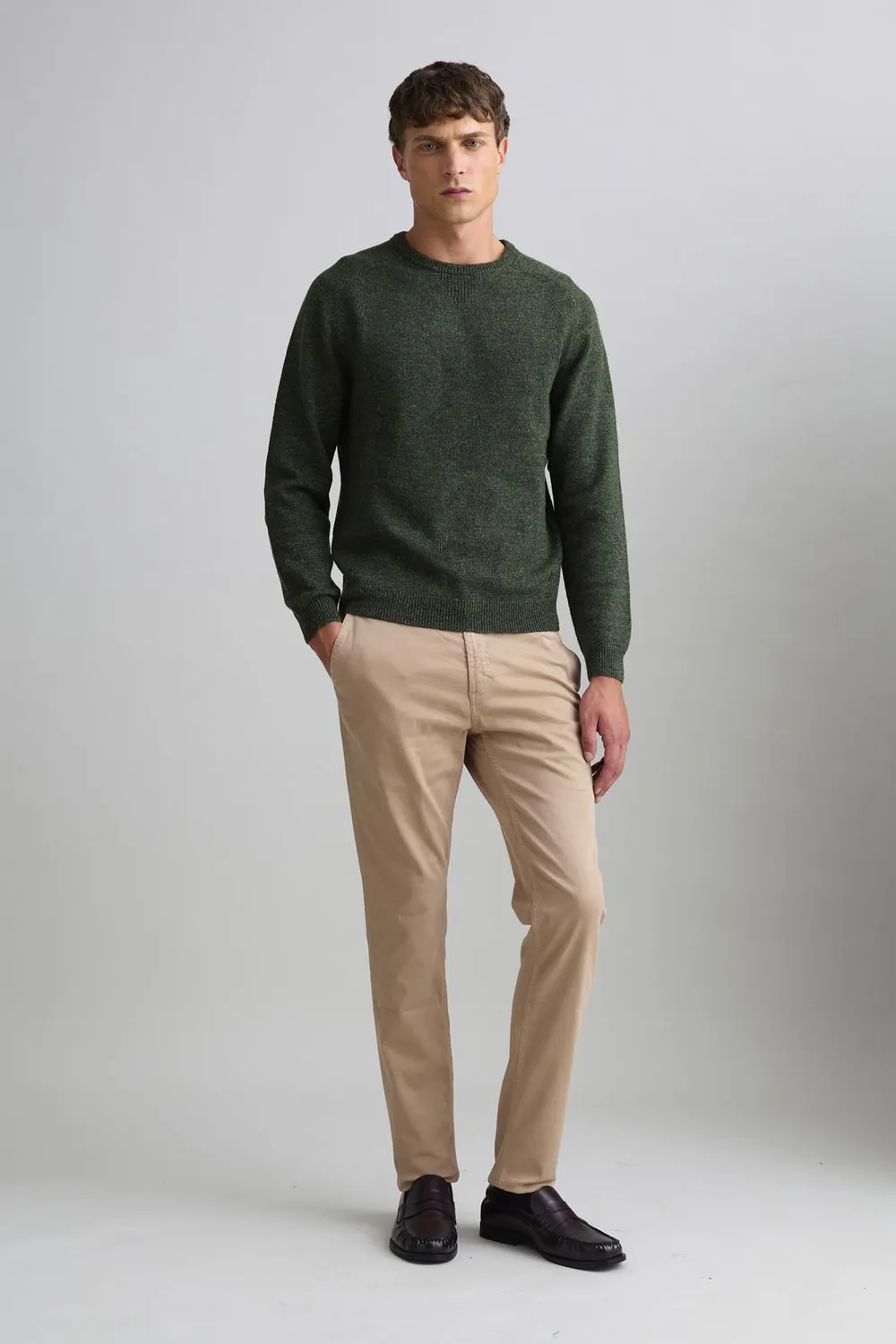 Jeckerson Raglan Trui Wol Groen Melange