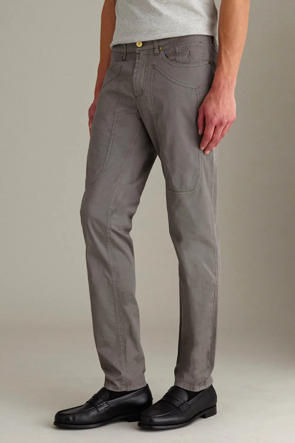 Jeckerson John chino slim fit grijs katoen