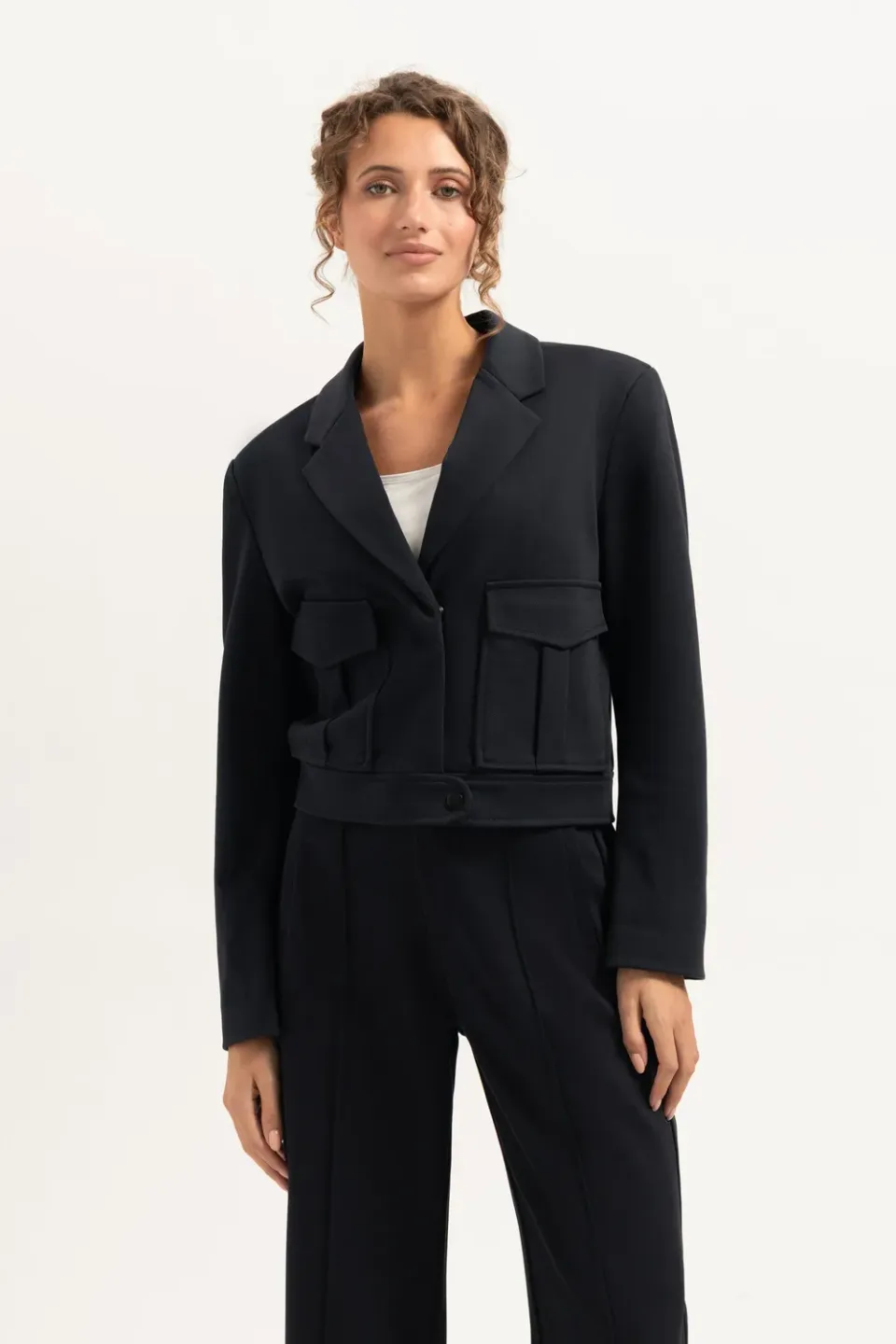 Florez Gigi jas Navy Blue met klepzakken