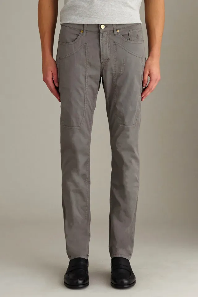 Jeckerson John chino slim fit grijs katoen