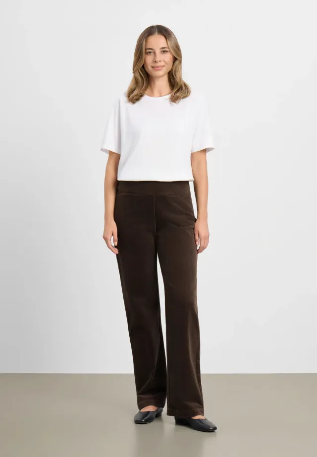 Laurie Thea Straight ribbroek bruin medium