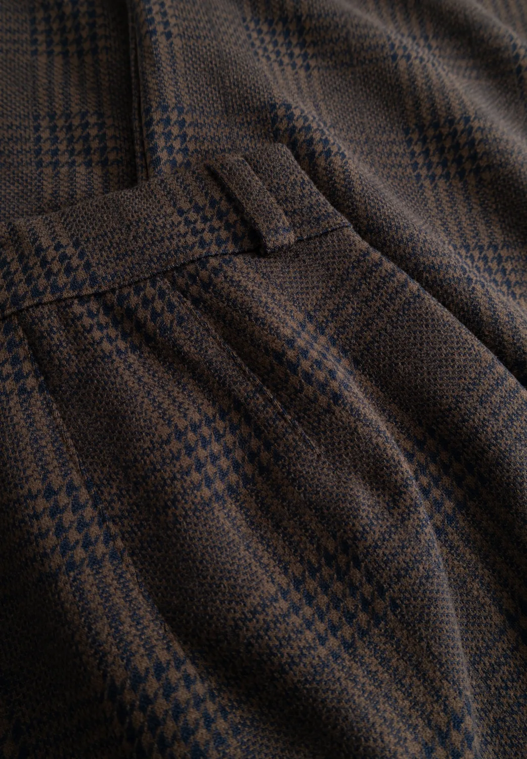 Donna Loose broek brown navy check viscose