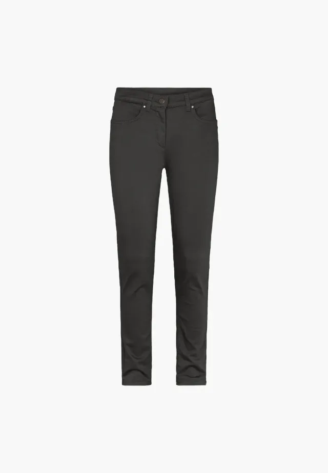 Laurie Laura Slim broek zwart katoen stretch