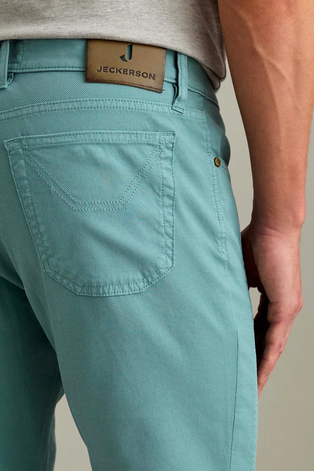 Jeckerson John slim fit chino pastel groen katoen