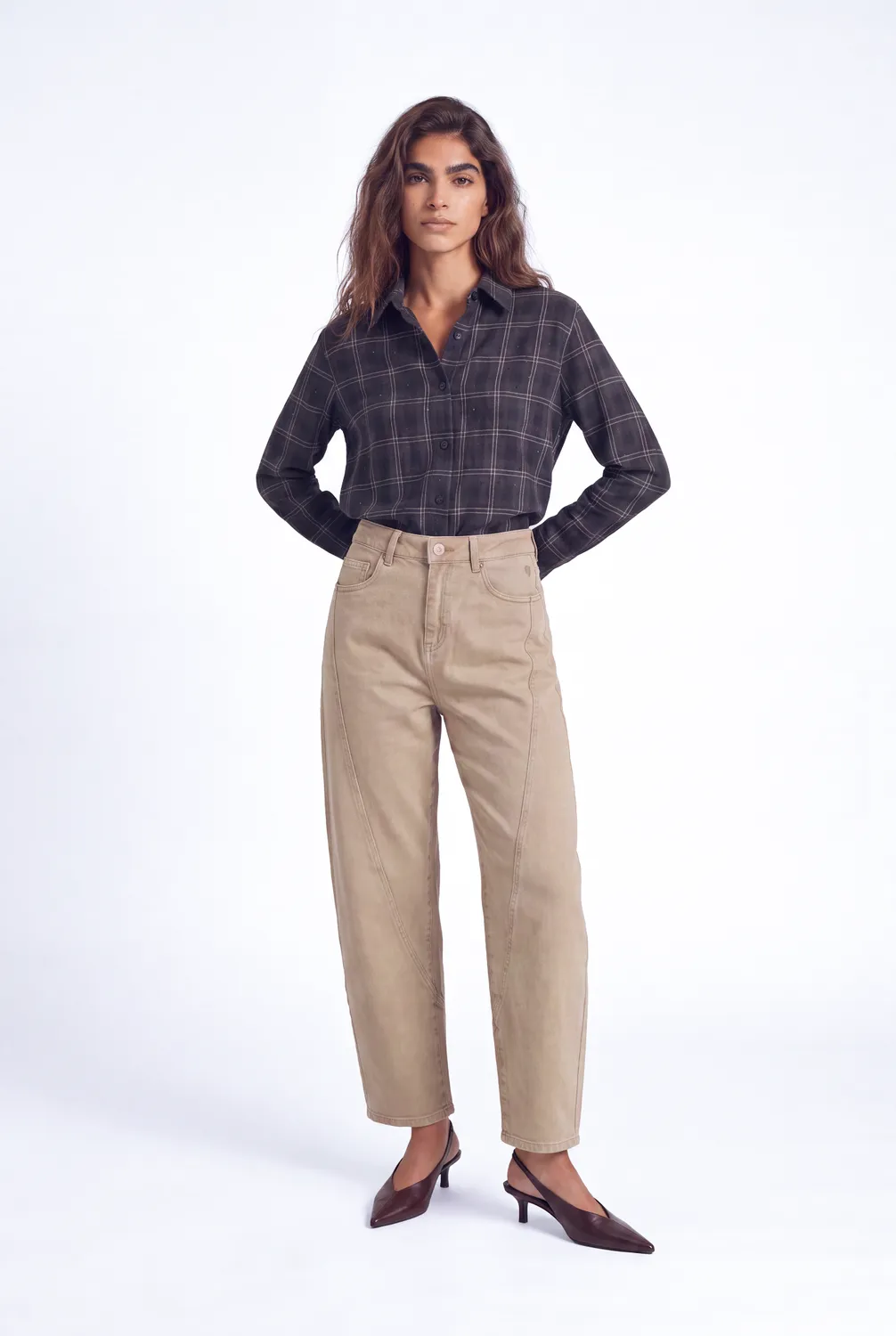 Florez Haley Barrel jeans sand stretch