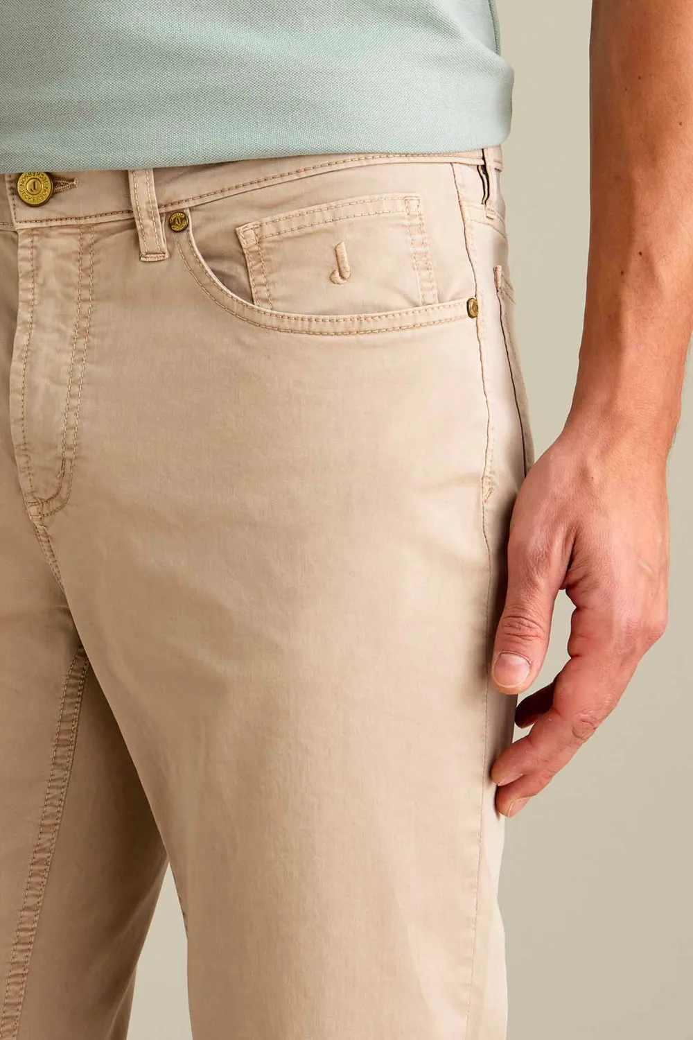 Jeckerson Jordan Slim Fit Broek Beige Cement Katoen