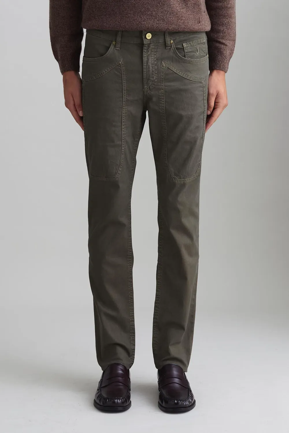 Jeckerson John Toppa katoenen broek donkergroen slim fit