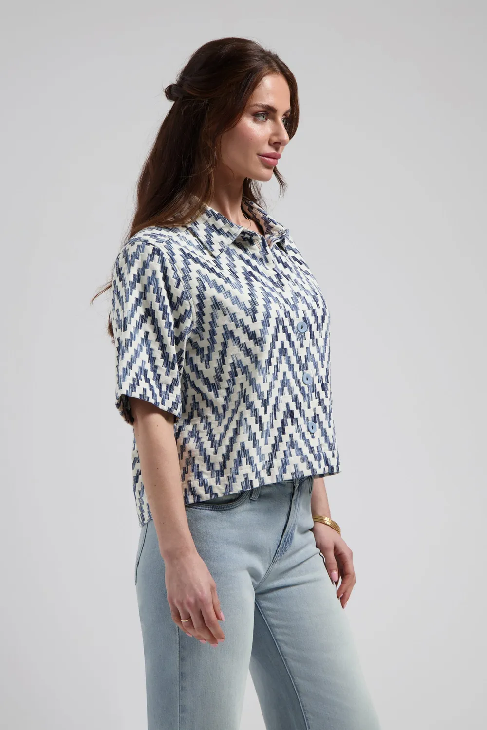 Florez Sylena blouse Greek echo tencel denim