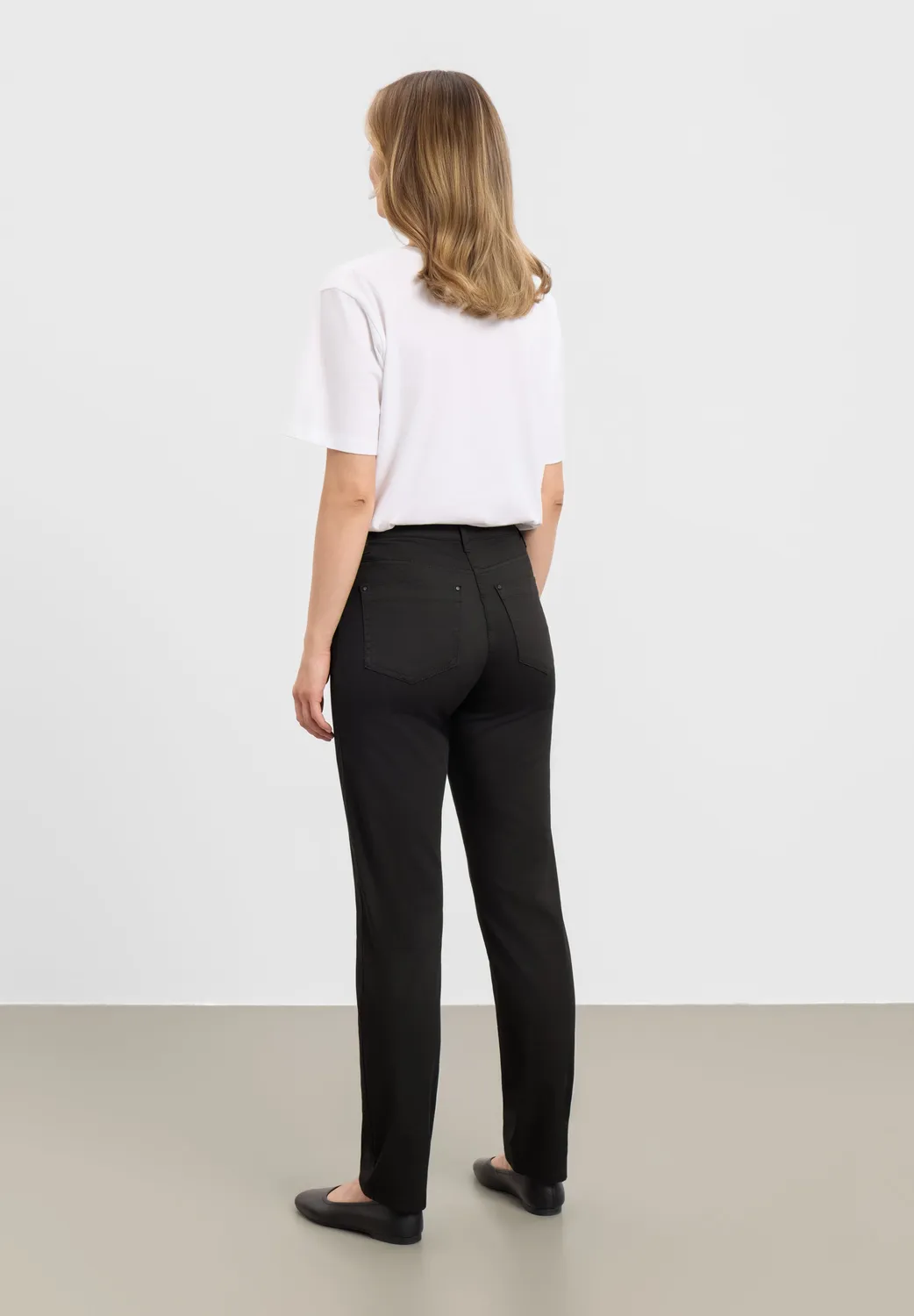 Laurie Charlotte Regular ML broek Black stretch