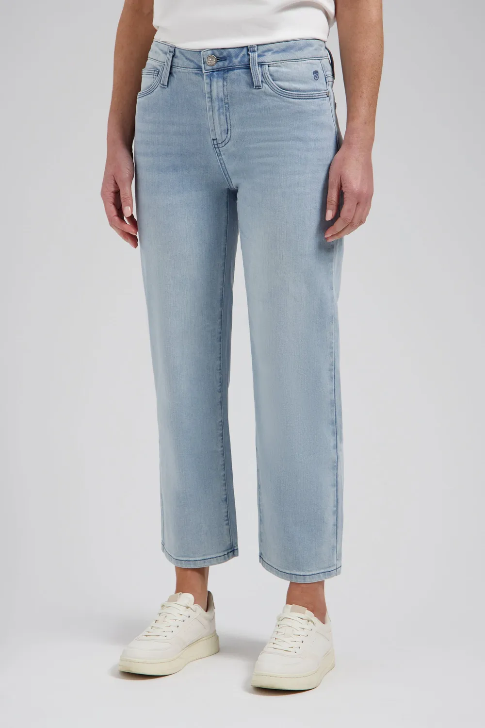 Florez Sophie Straight Cropped jeans lichtblauw
