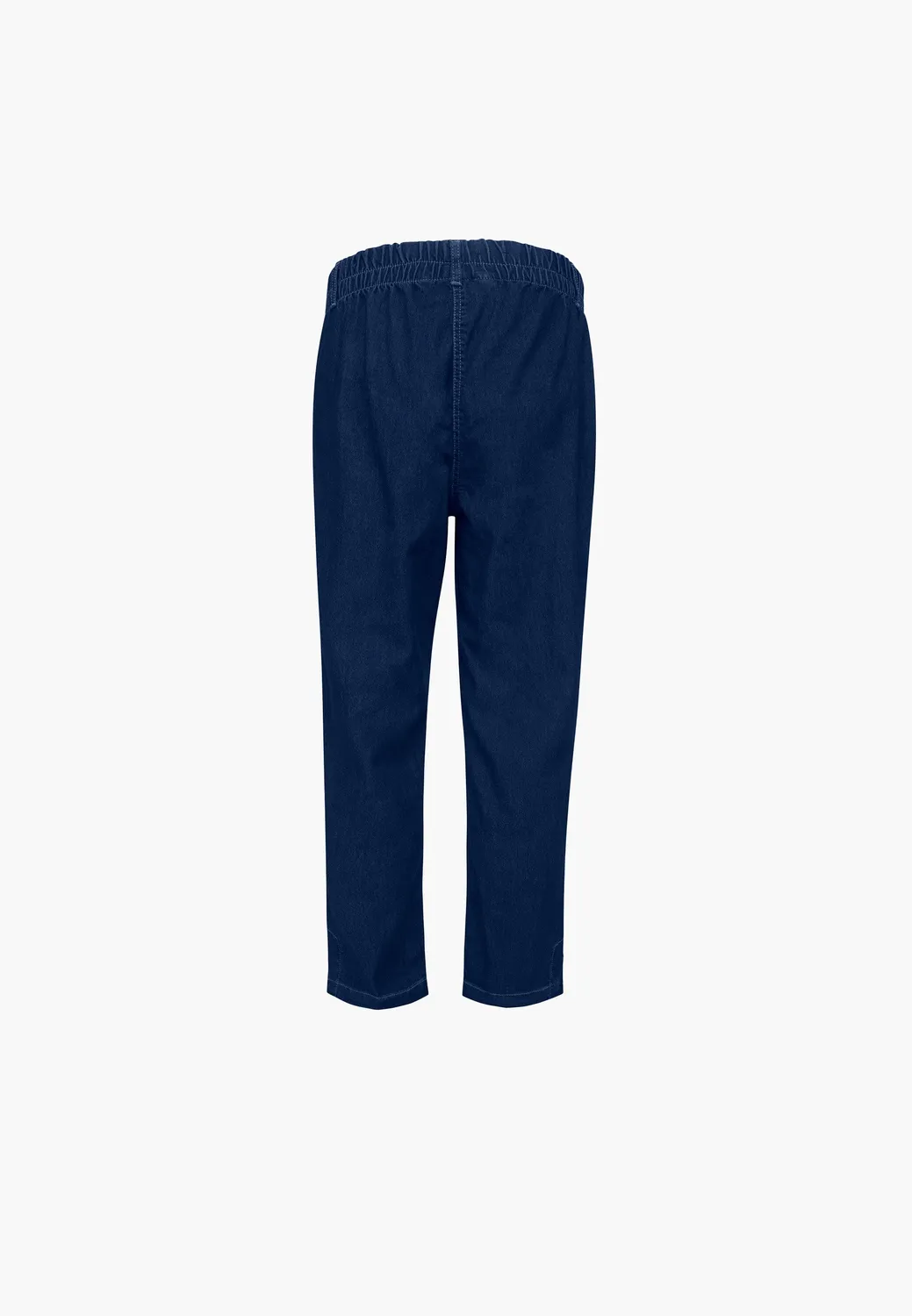 Laurie Ellie Relaxed broek dark blue denim elastiek