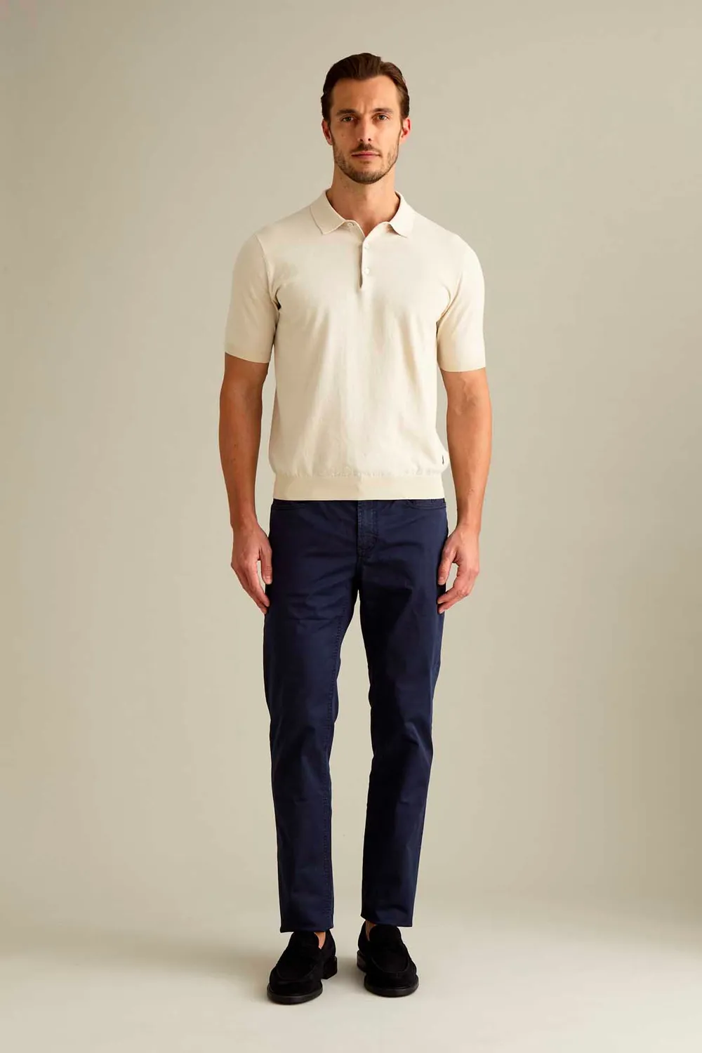 Jeckerson Jordan slim fit broek donkerblauw satijn