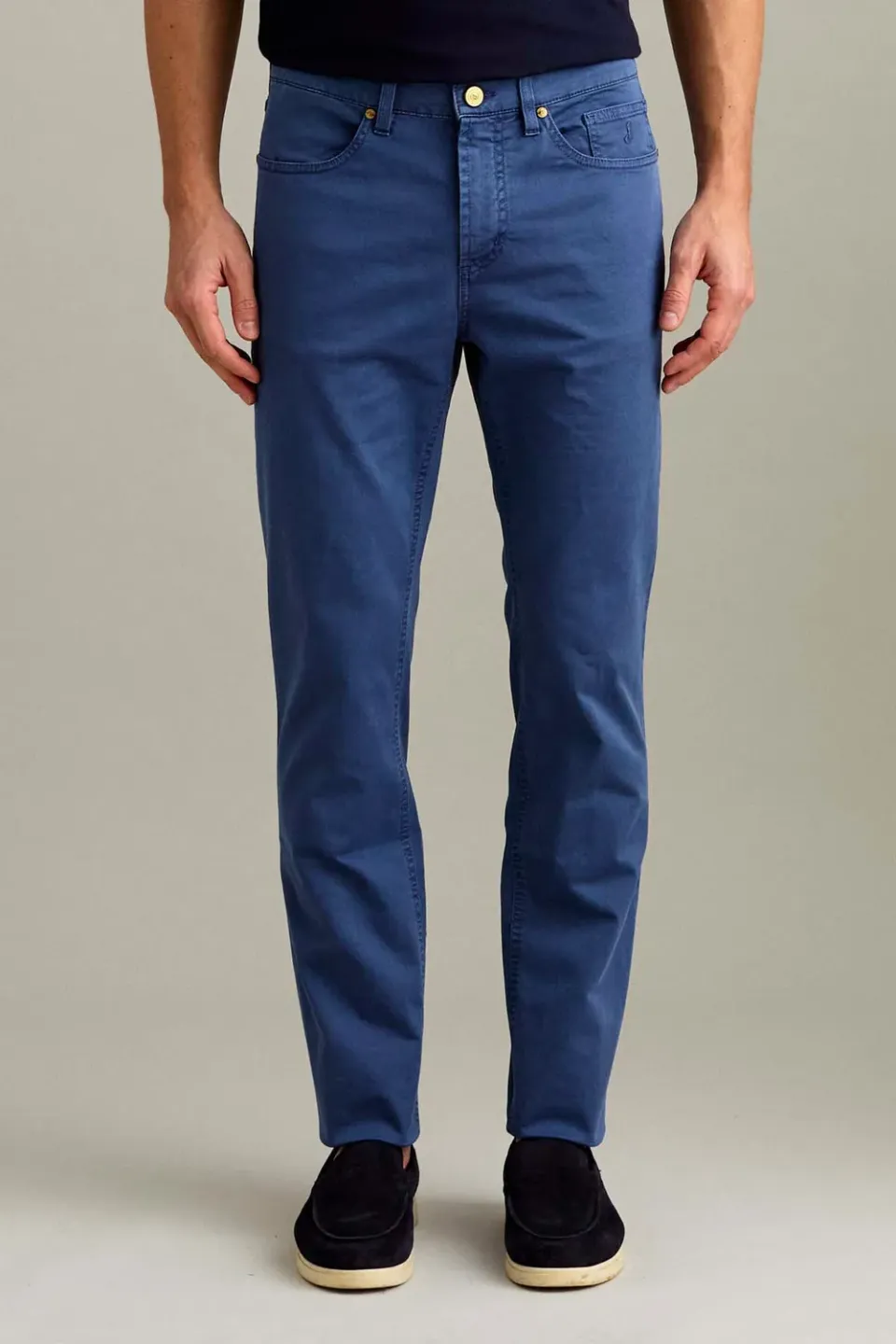 Jeckerson Jordan slim fit broek blauw gabardine