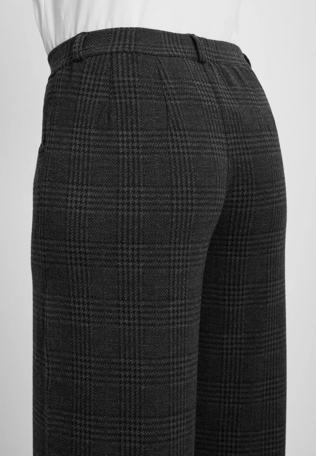 Laurie Donna Loose ML broek Anthracite Check wijd