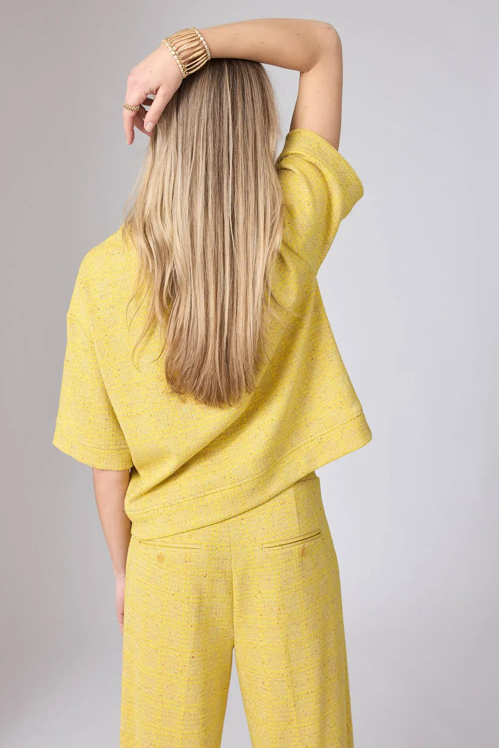 Corel Lilly Jaquard Lemon broek recht