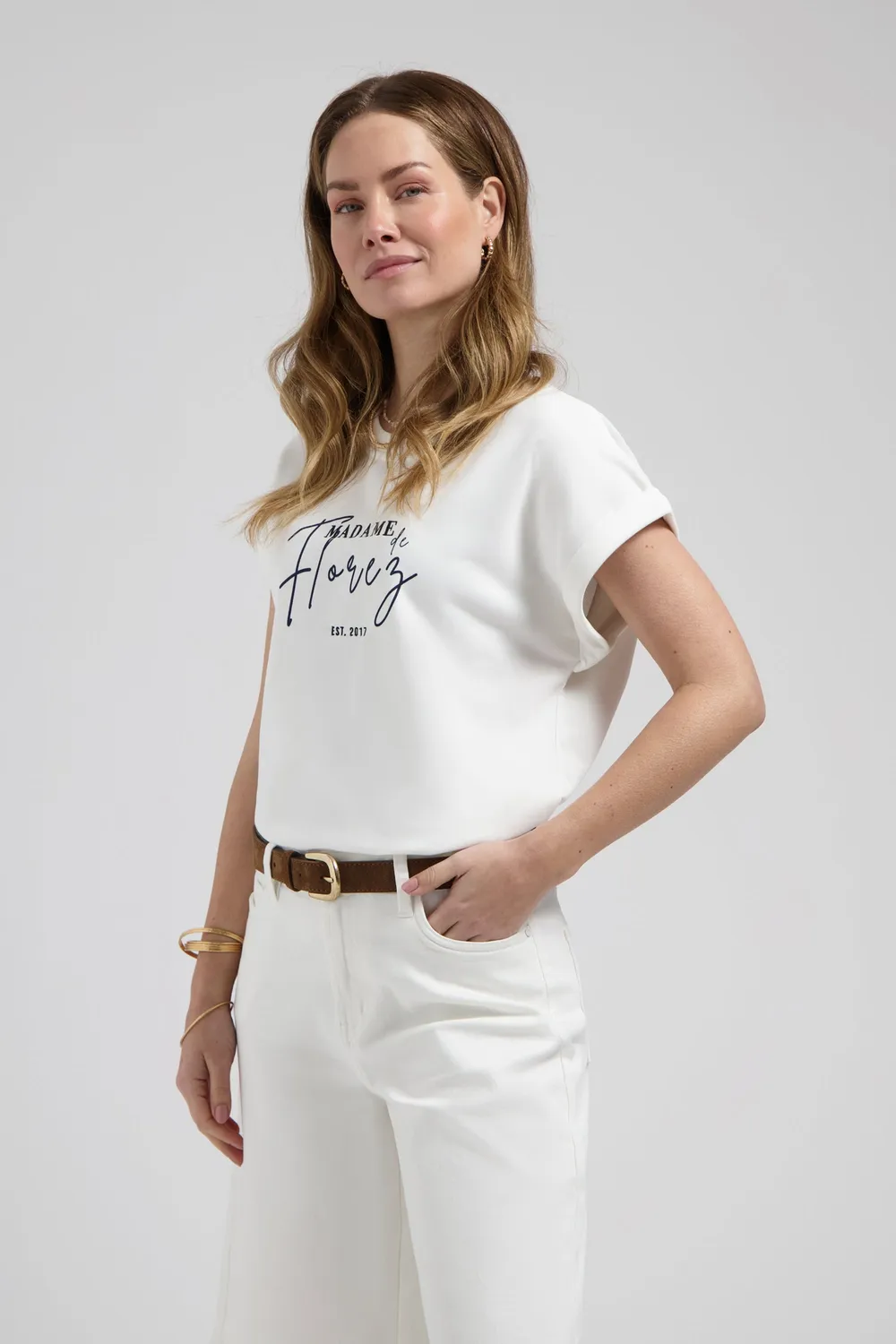 Florez Xylia T-shirt Off White tricot XS-XXL
