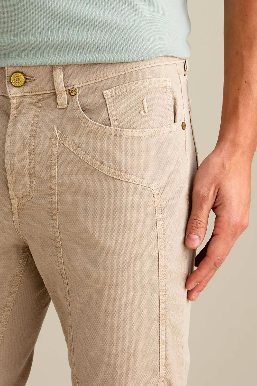 Jeckerson John slim broek beige cemento old-wash