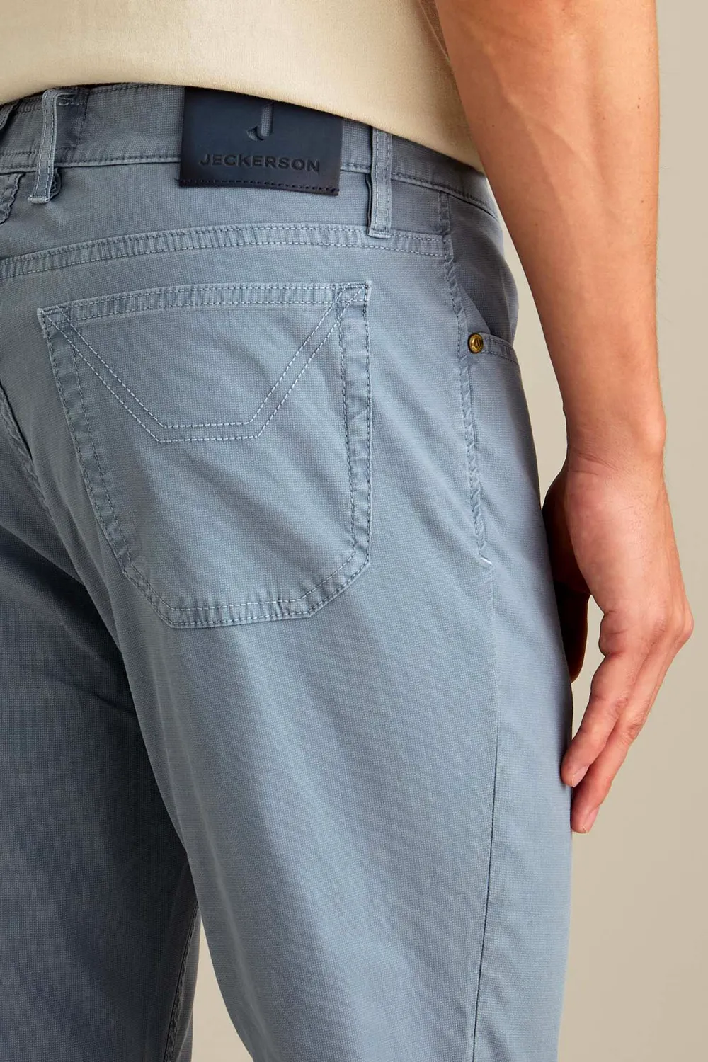 Jeckerson Jordan slim fit broek blauw velvet katoen