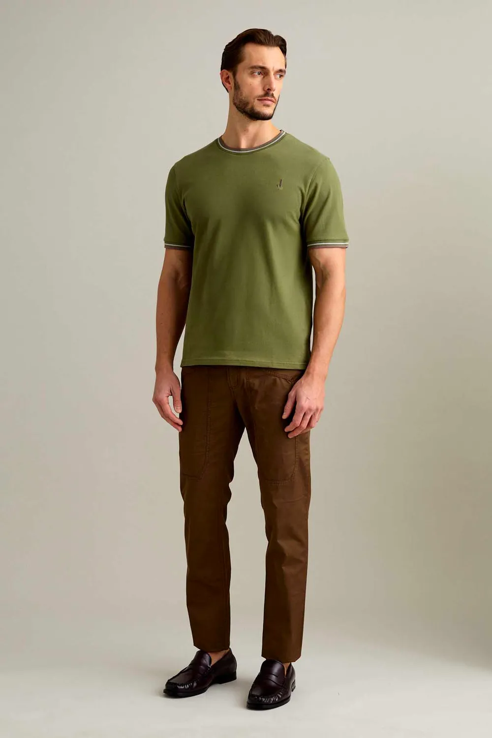 Jeckerson Piquet T-shirt heren donkersalvia piqué katoen