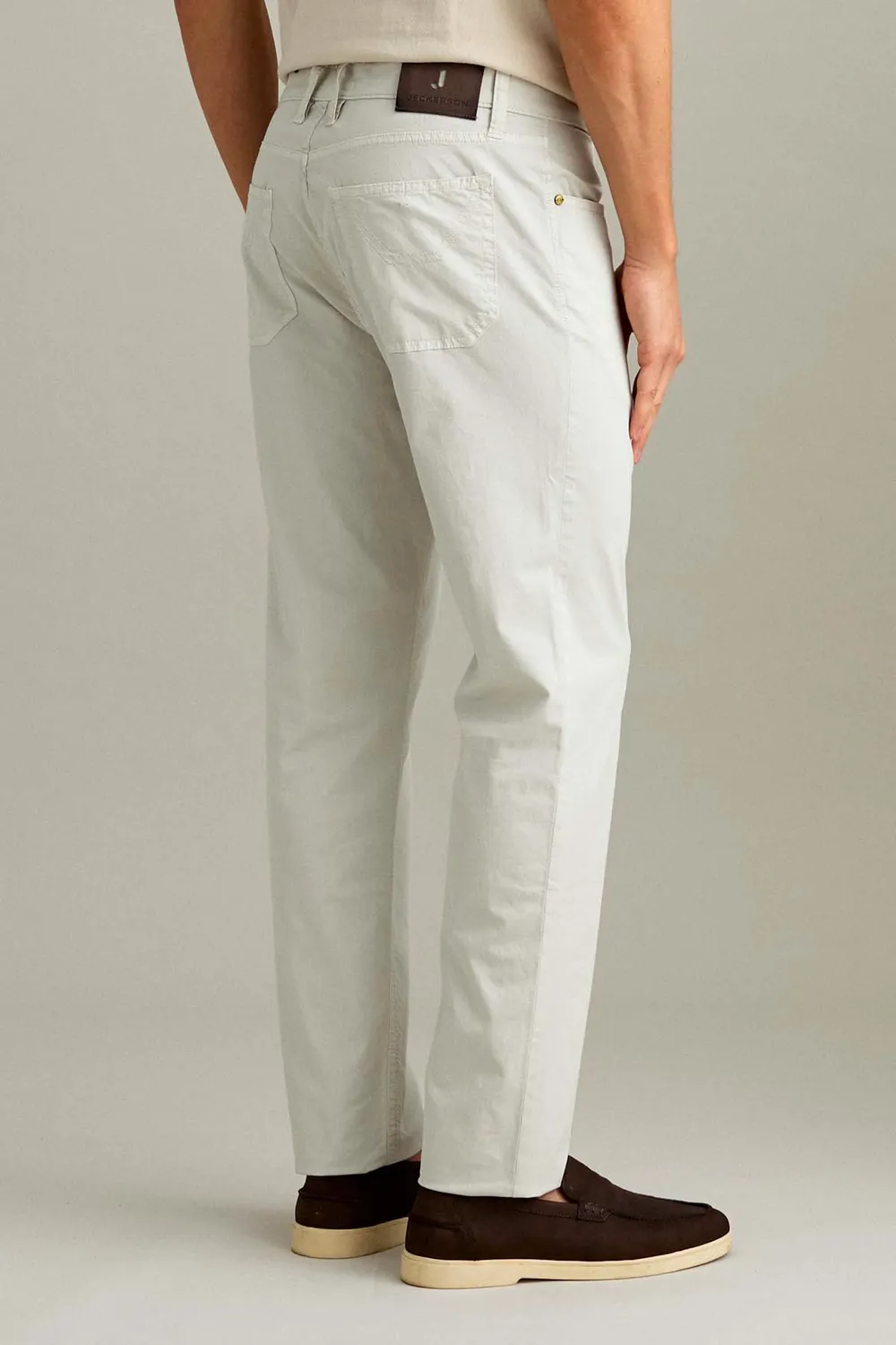 Jeckerson Jordan slim fit broek ijsgrijs stretch