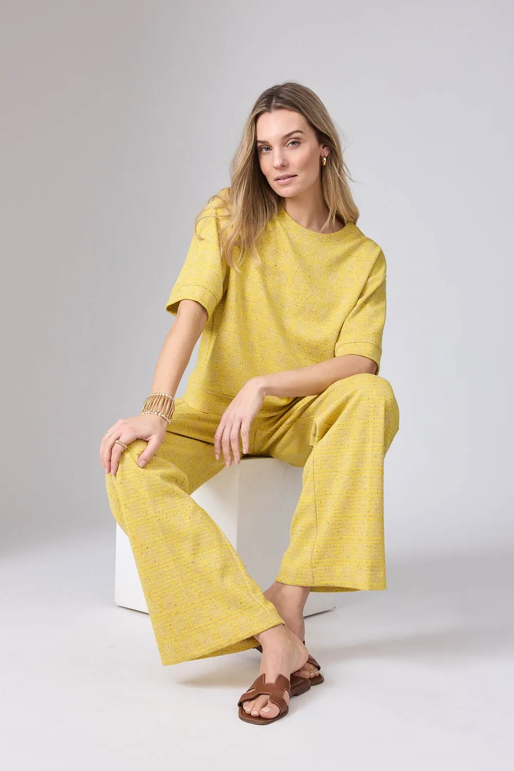 Corel Romee Jaquard Lemon top boxy