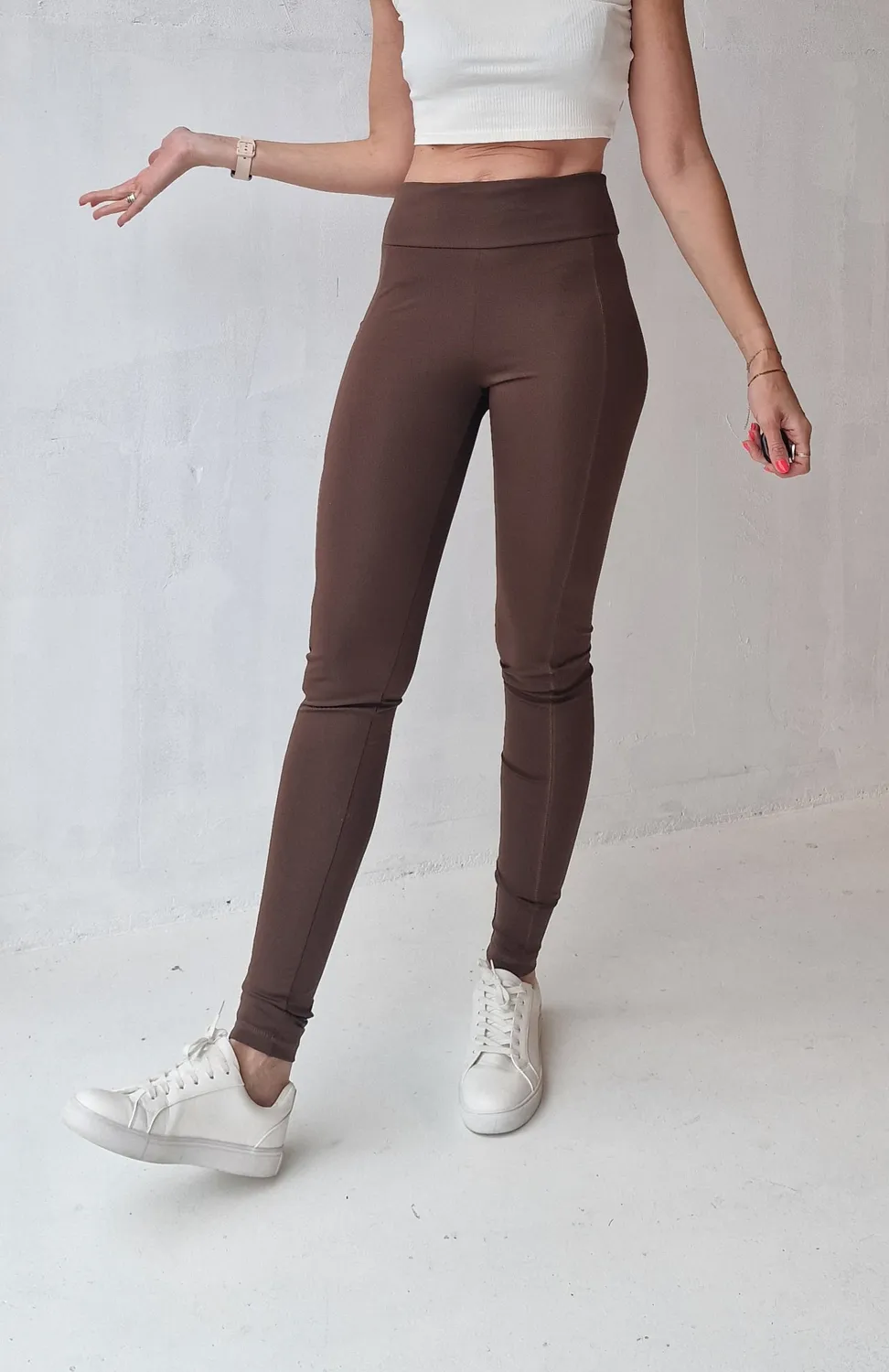 Langeleggings extra lange sportlegging bruin 36 met zak