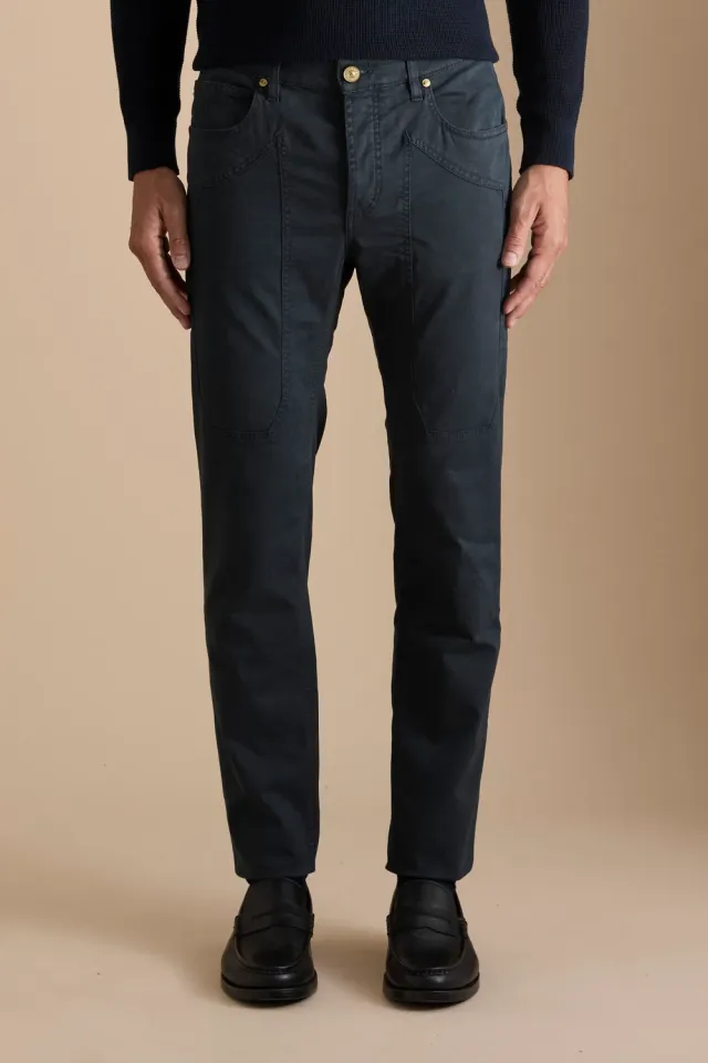Jeckerson Jax broek donkerblauw slim fit stretch