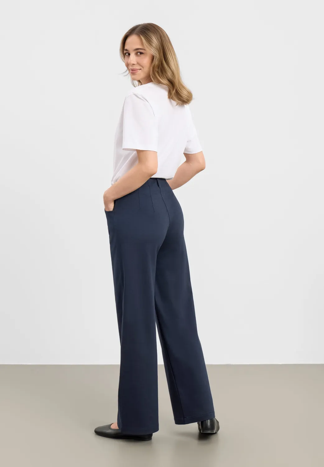 Laurie Donna 101315 Loose broek navy geborsteld