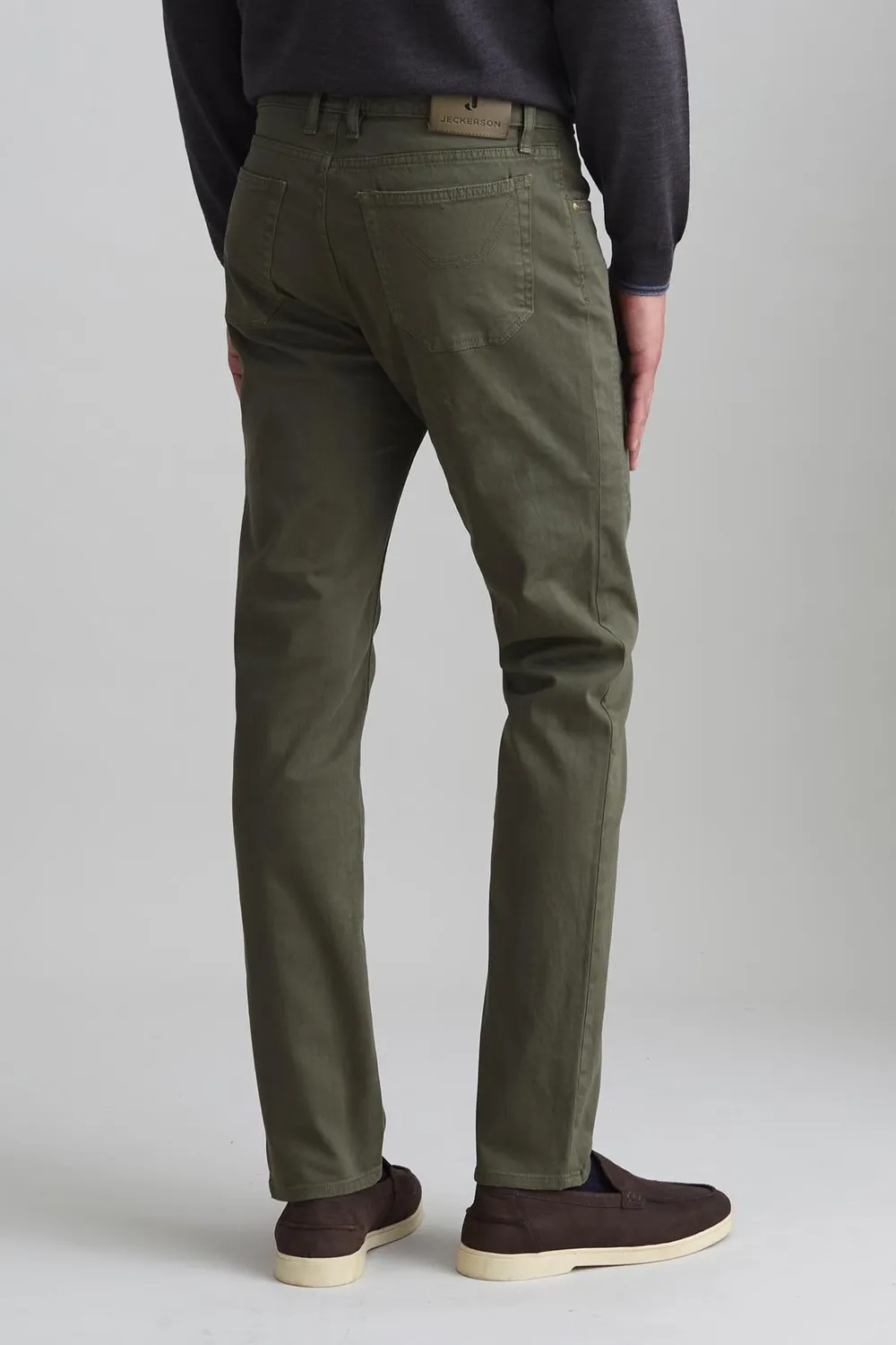 Jeckerson John slim fit broek legergroen stretch